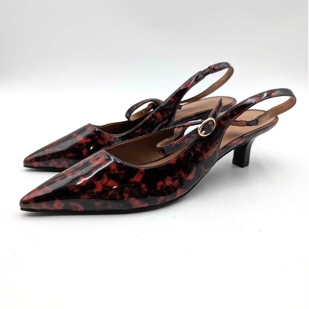 Nordstrom Rack Miranda Slingback Heel Pump Womens Brown Tortoise Size US10M EU40